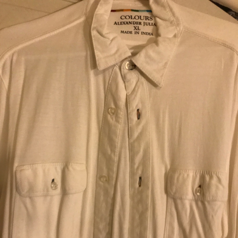 Body Fit Off White Cream Color Spirts Shirt